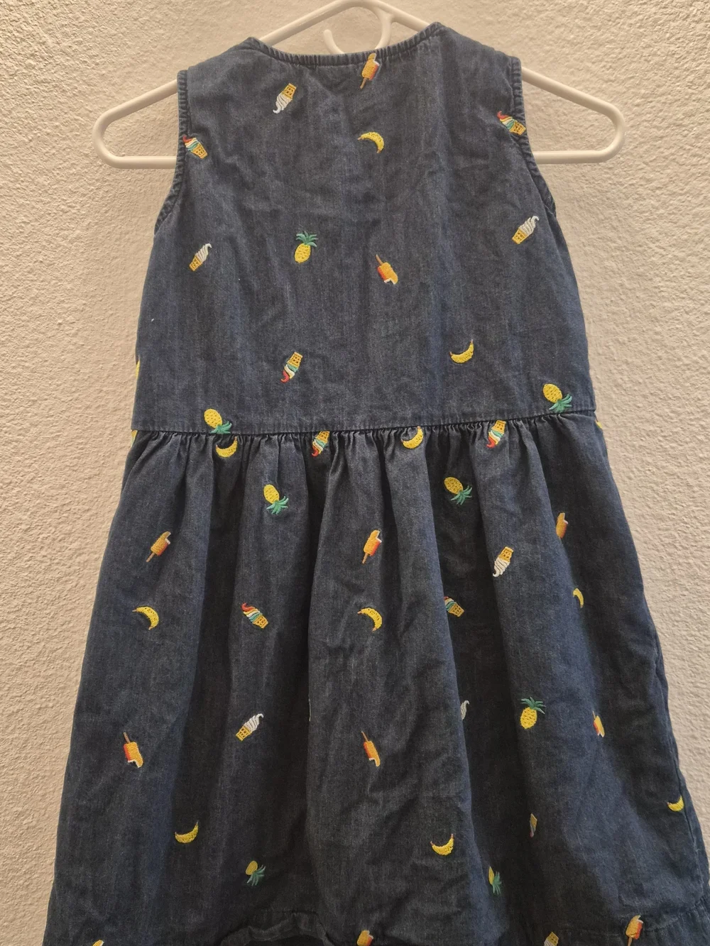 Hanna Andersson Navy denim jean sleeveless dress sizr 140cm